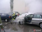 Autobrand bei Hauptschule