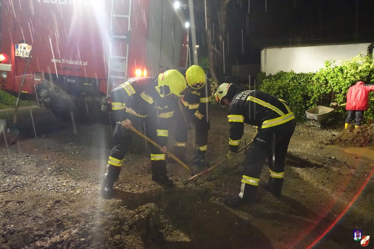 drohende Überschwemmung rasch beseitigt