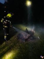 Brand eines Baumstumpfes